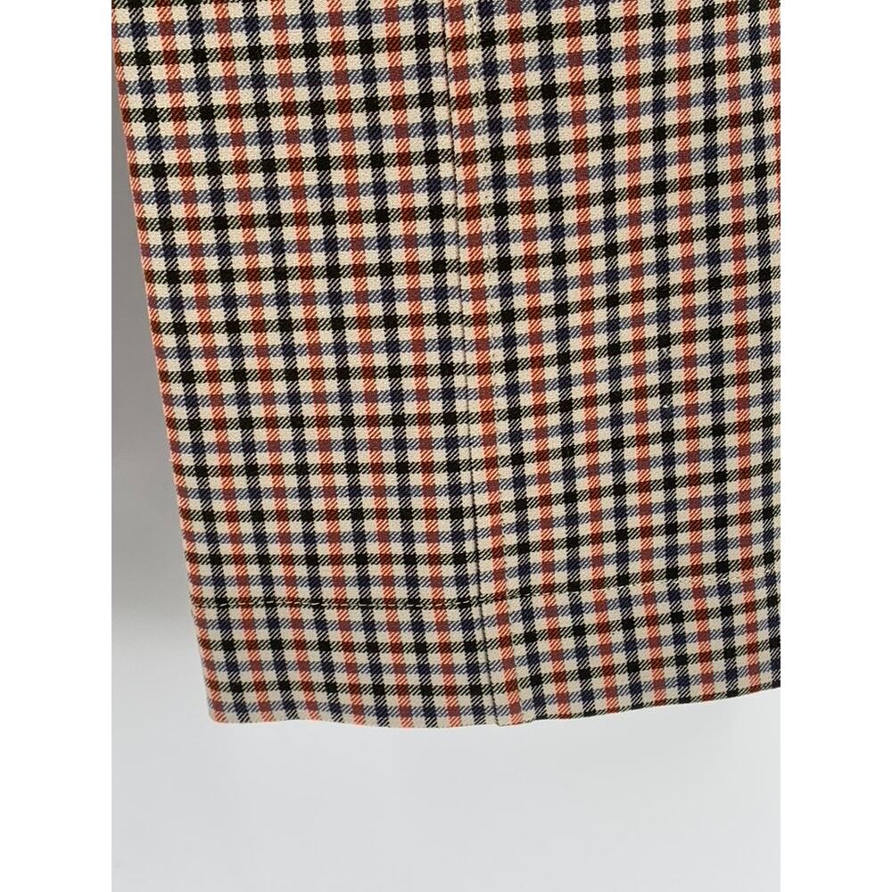 TORY BURCH Women's Orange-Black-Beige Gingham Flare Pants SZ 8(L) - Picture 10 of 10